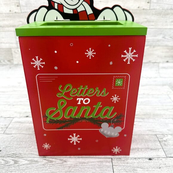 Disney Mickey Mouse LETTERS TO SANTA Wooden Tabletop Mailbox - Picture 3 of 11